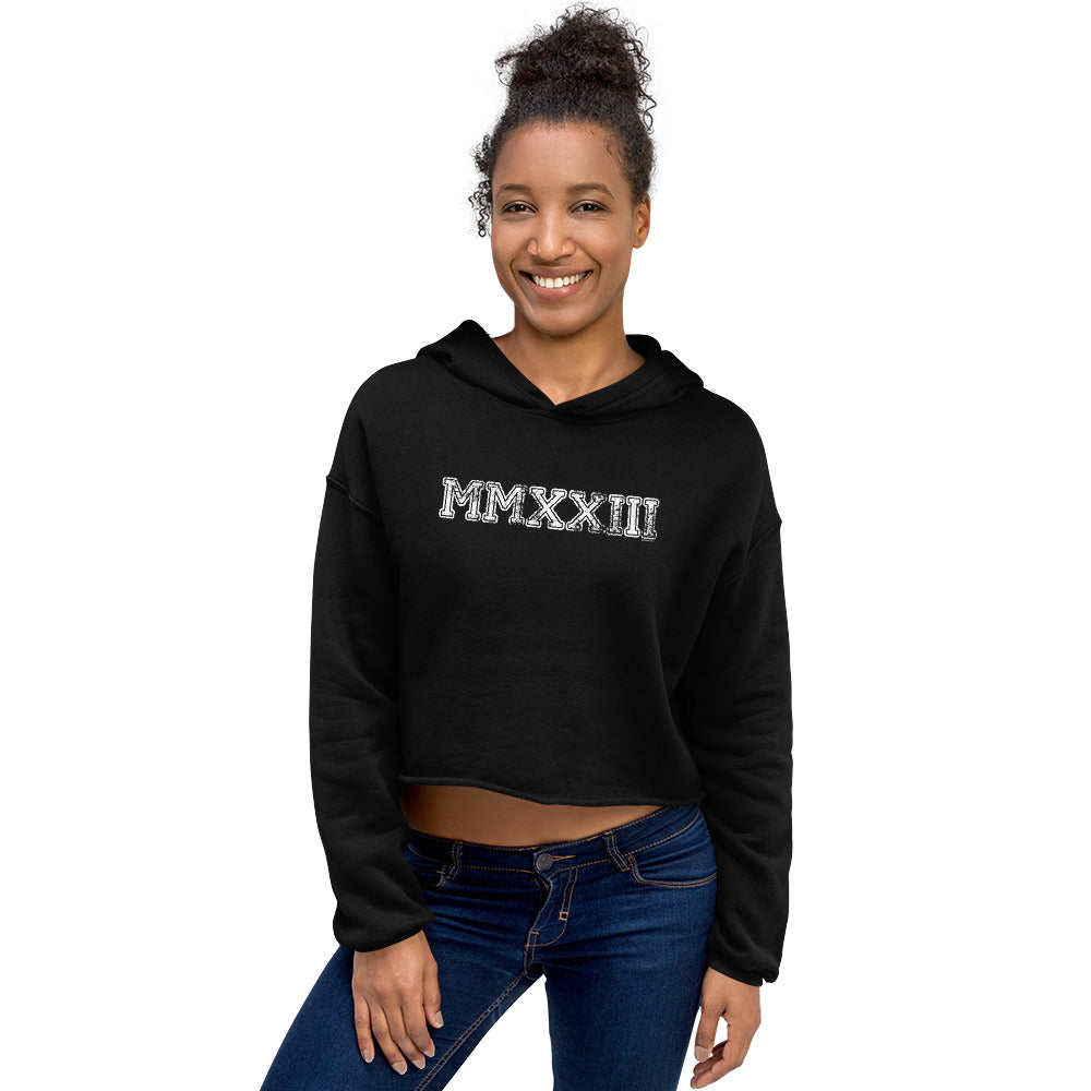 Class of 2023 MMXXIII Crop Hoodie Sweatshirt - Roman