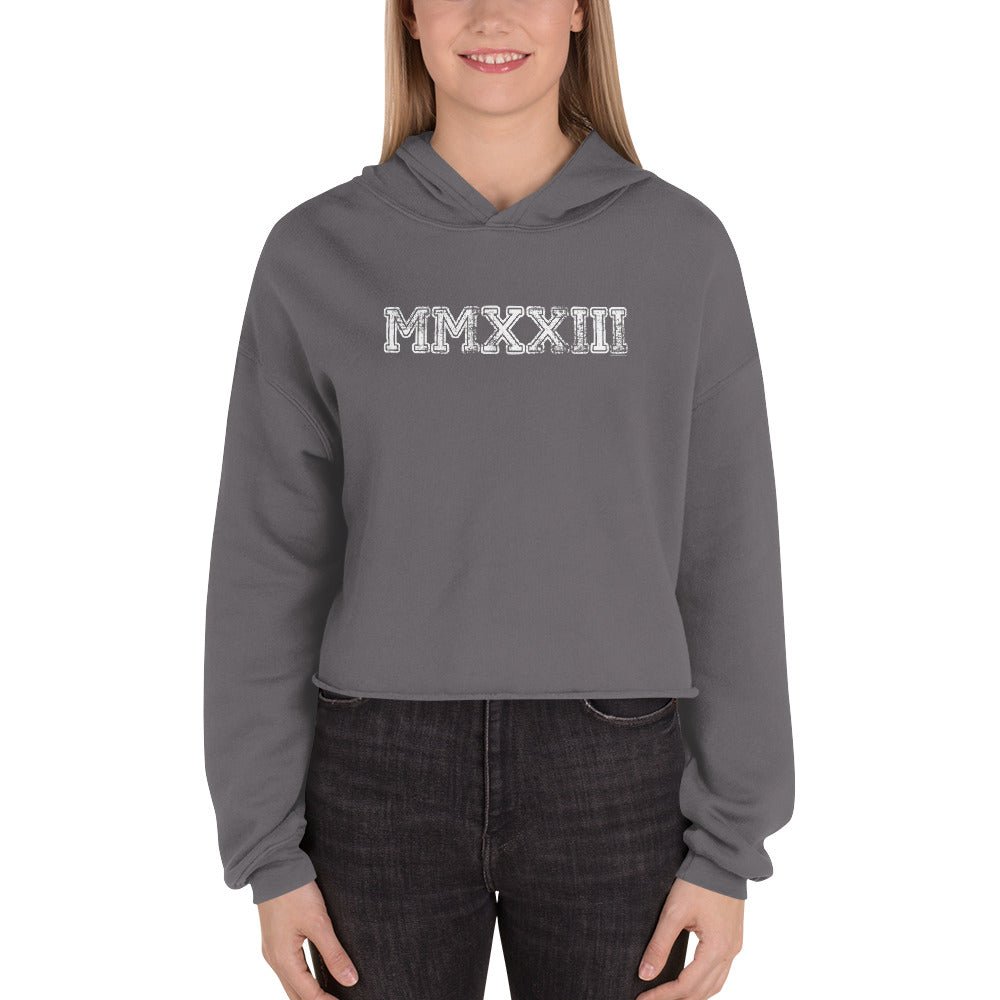 Class of 2023 MMXXIII Crop Hoodie Sweatshirt - Roman