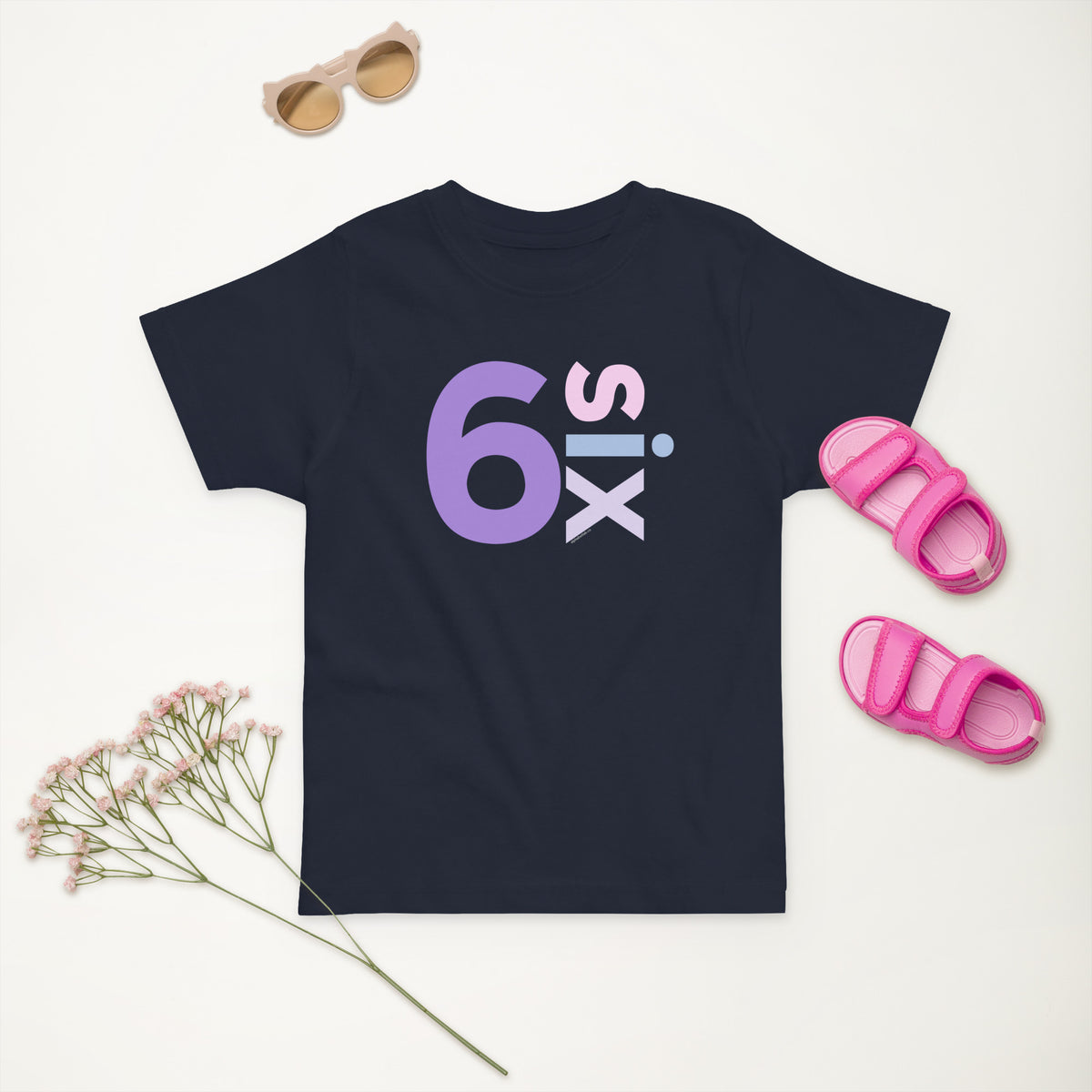 Girls 6th Birthday Shirt Six - Number