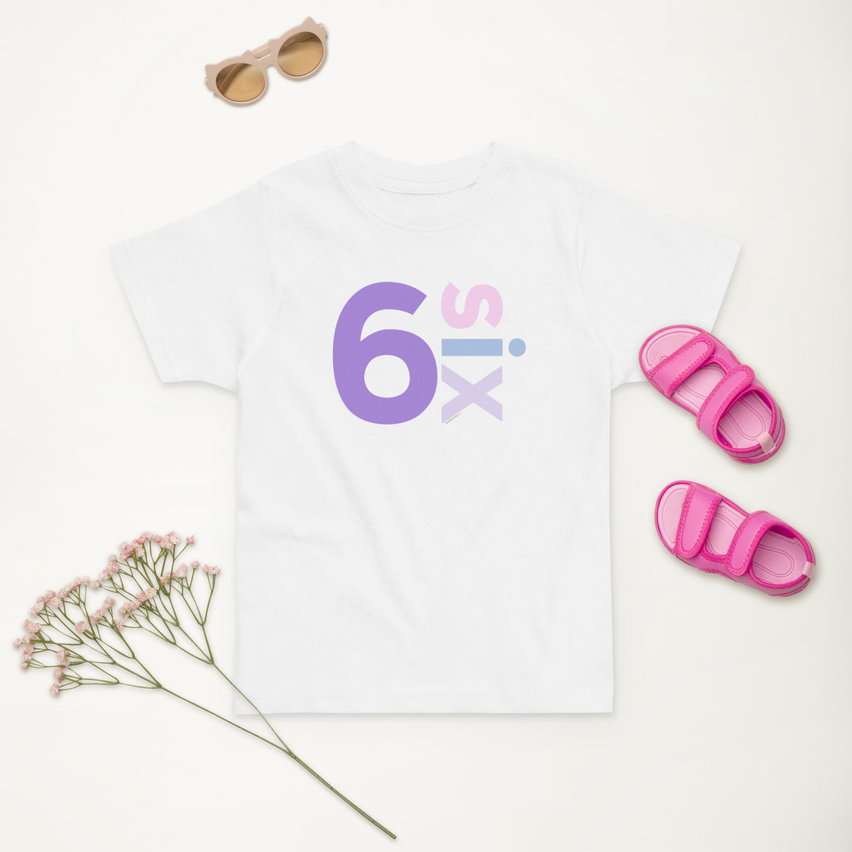 Girls 6th Birthday Shirt Six - Number