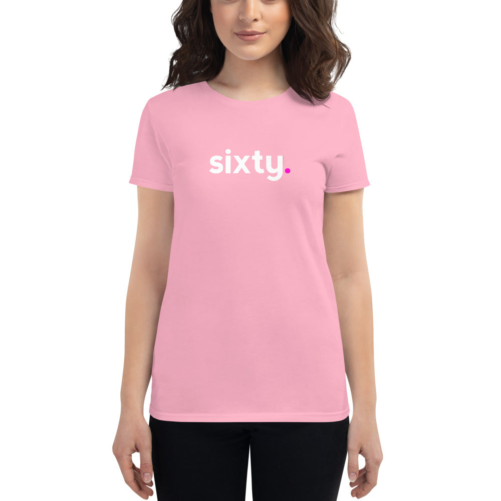 Womens 60th Birthday T-Shirt Sixty - Original Pink