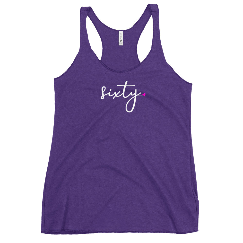 Womens 60th Birthday Racerback Tank Top - Script