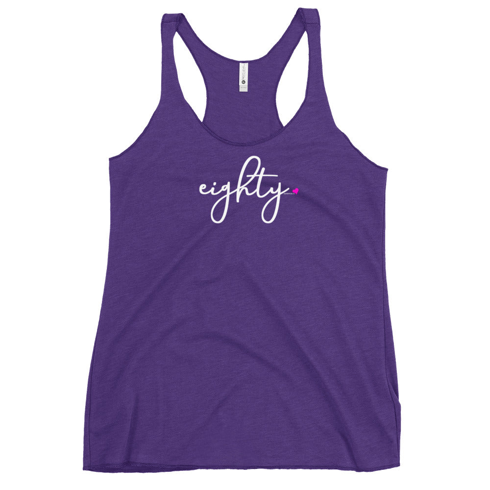 Womens 80th Birthday Racerback Tank Top - Script