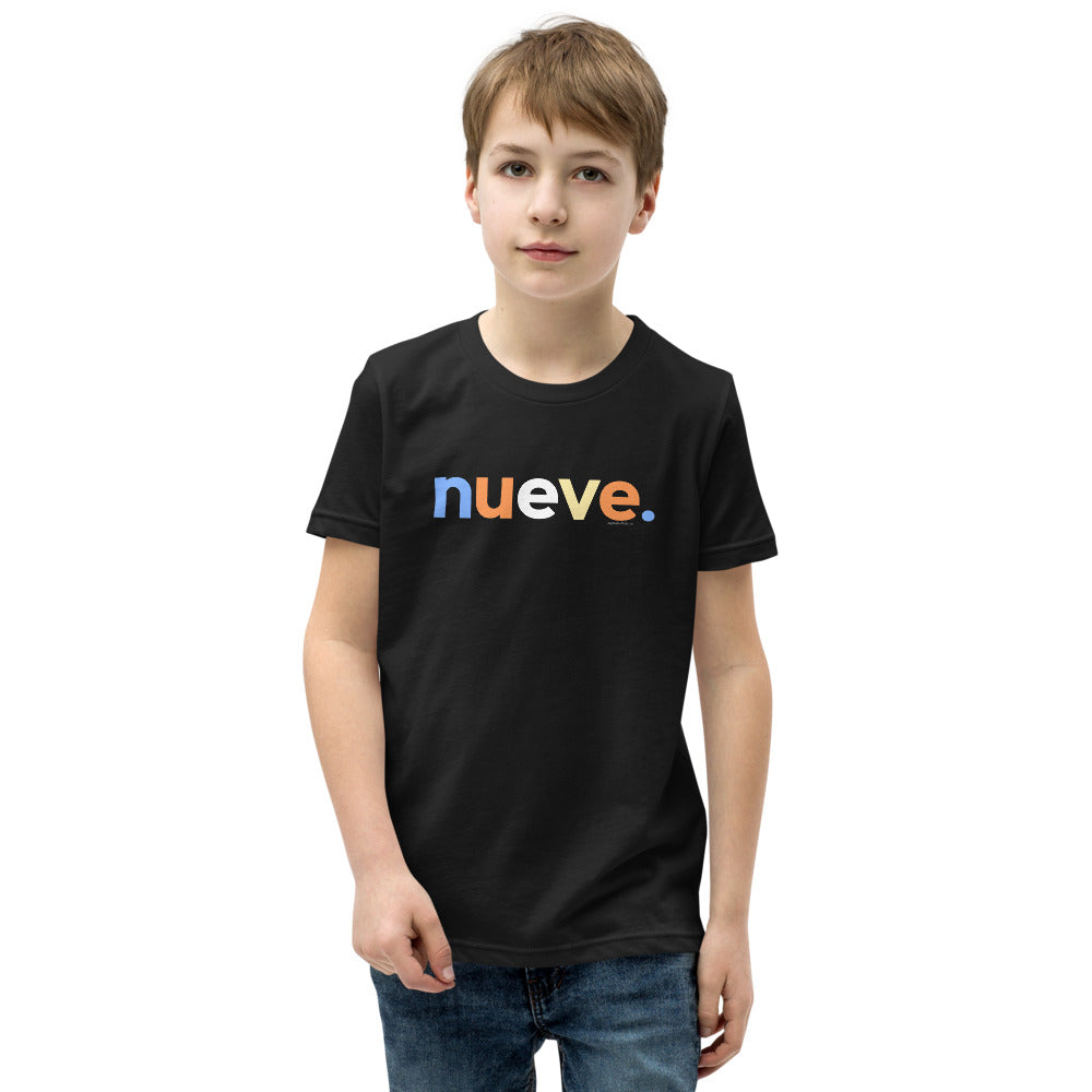 Girls 9th Birthday Shirt Nueve Spanish – Alternate