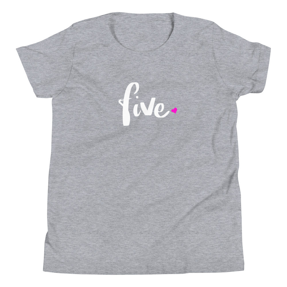 Girls 5th Birthday Shirt Five - Script