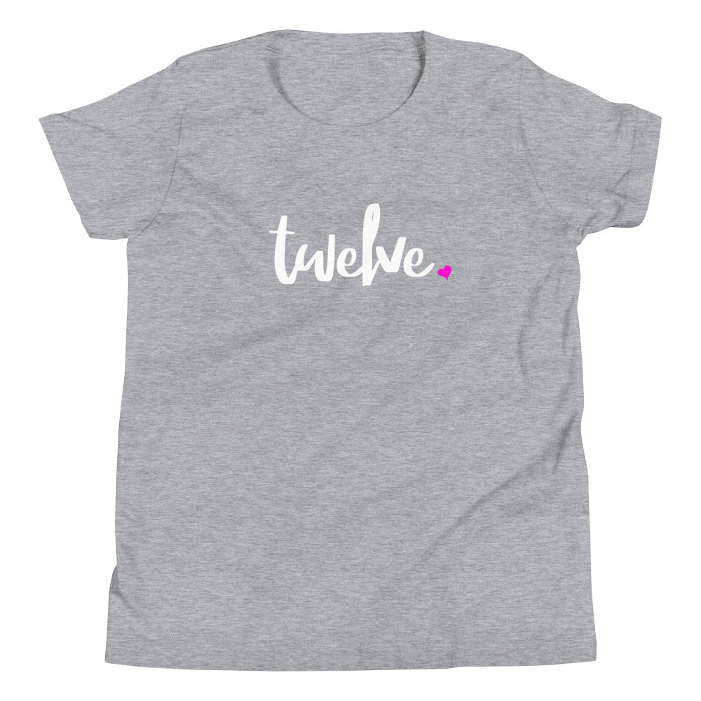 Girls 12th Birthday Shirt Twelve - Script