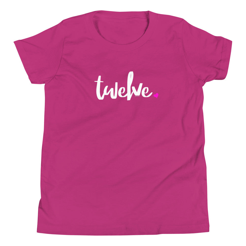 Girls 12th Birthday Shirt Twelve - Script