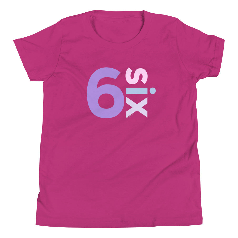 Girls 6th Birthday Shirt Six - Number