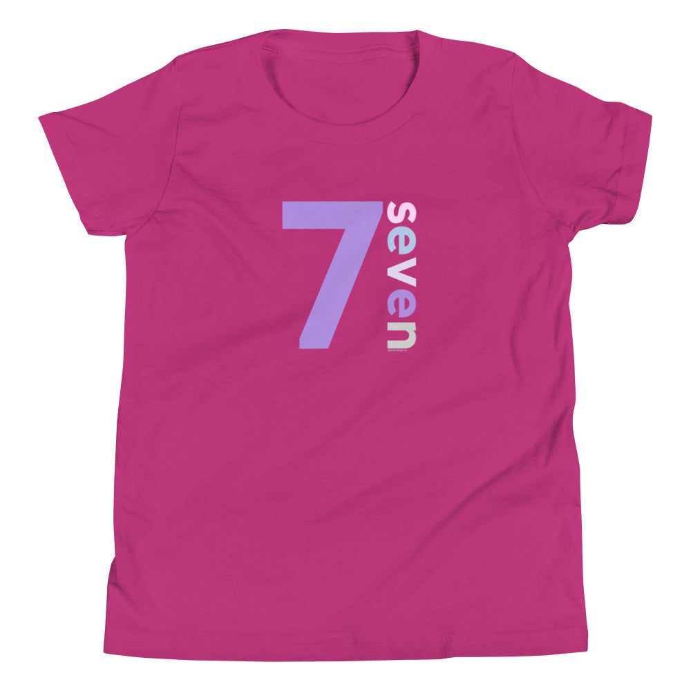 Girls 7th Birthday Shirt Seven - Number