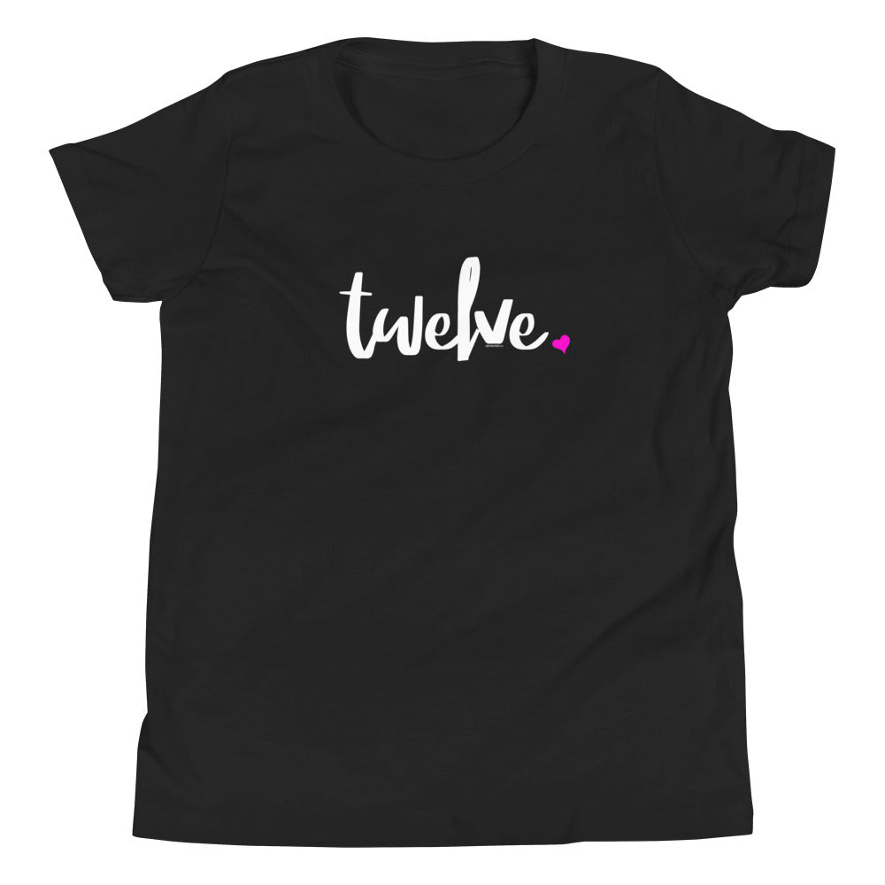 Girls 12th Birthday Shirt Twelve - Script