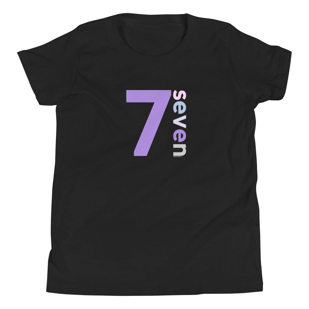 Girls 7th Birthday Shirt Seven - Number