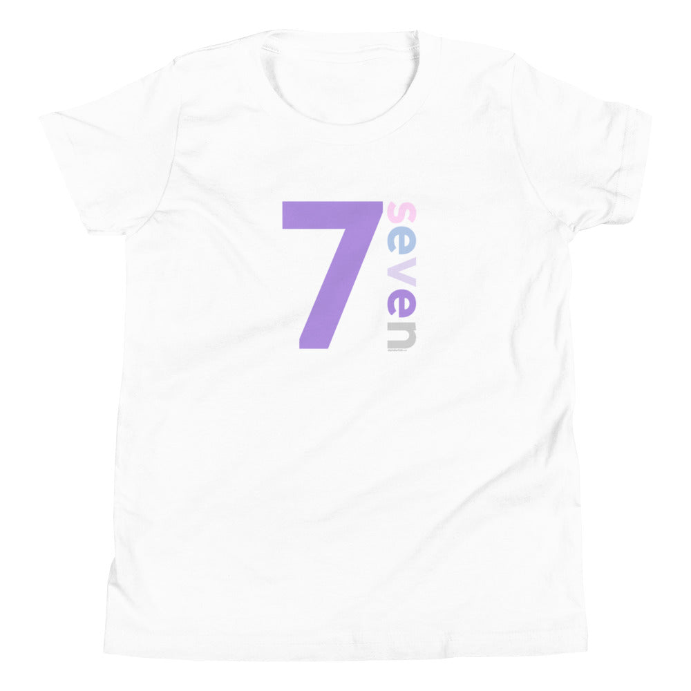 Girls 7th Birthday Shirt Seven - Number